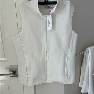 Vineyard Vines White Fleece Vest